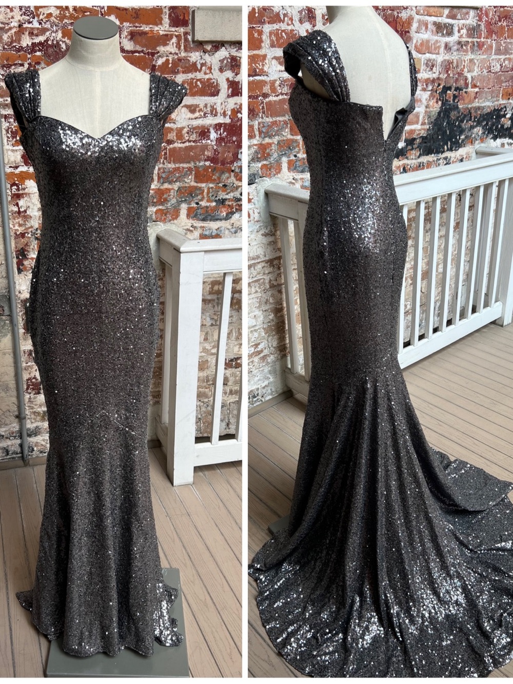 Basix Black Label Sequin Evening Gown Sz 0